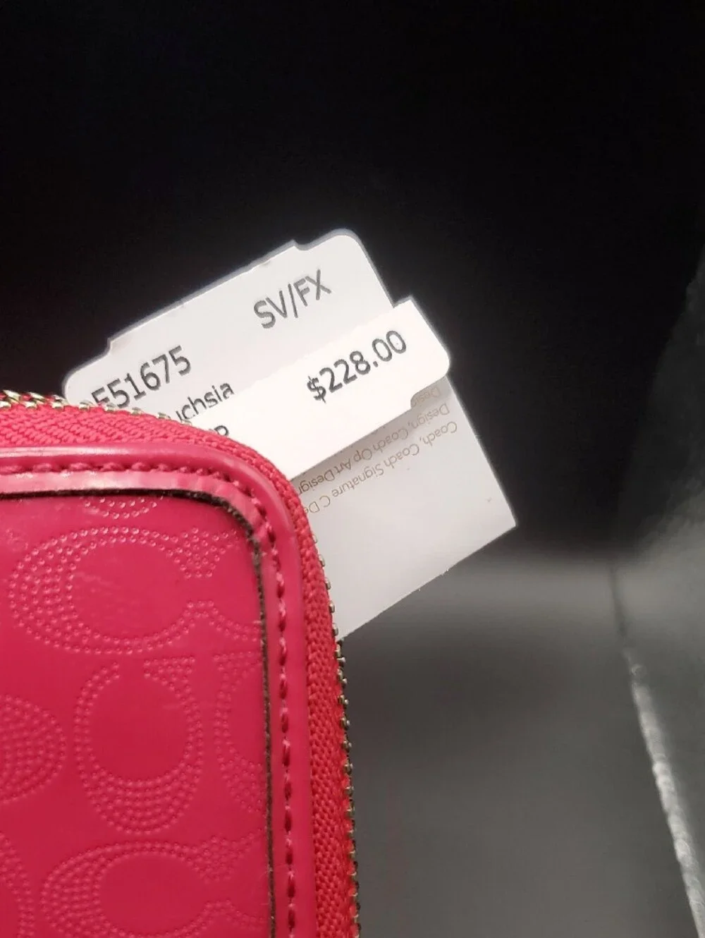 Coach Pink Signature Heart Zip Wallet